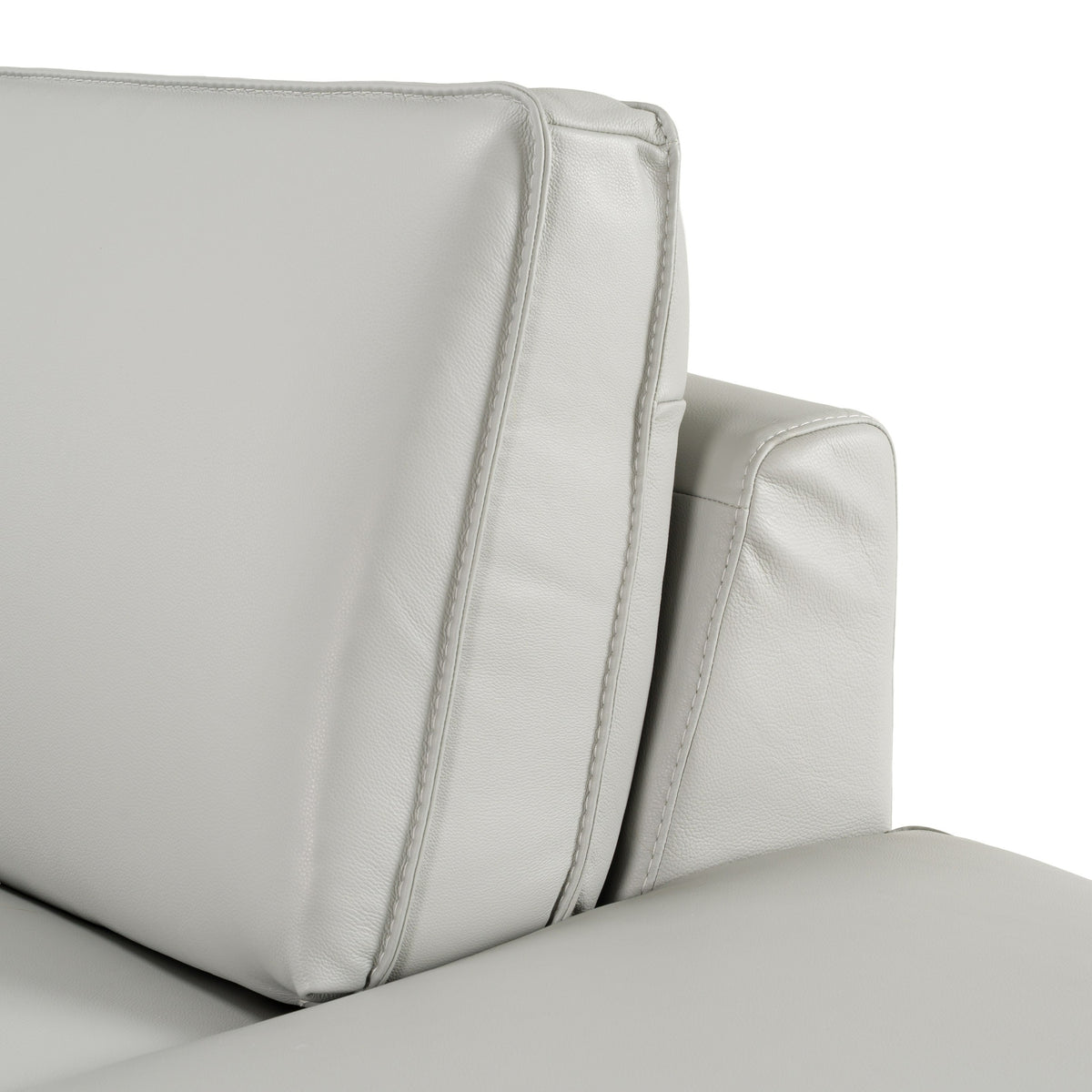 Soho - Italian Right Facing Light Grey Nirvana Leather Sectional Sofa by VIG Furniture - View 6