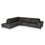 Soho - Italian Left Facing Grey Nirvana Fume Leather Sectional Sofa by VIG Furniture - View 1