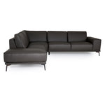 Soho - Italian Left Facing Grey Nirvana Fume Leather Sectional Sofa by VIG Furniture - View 2