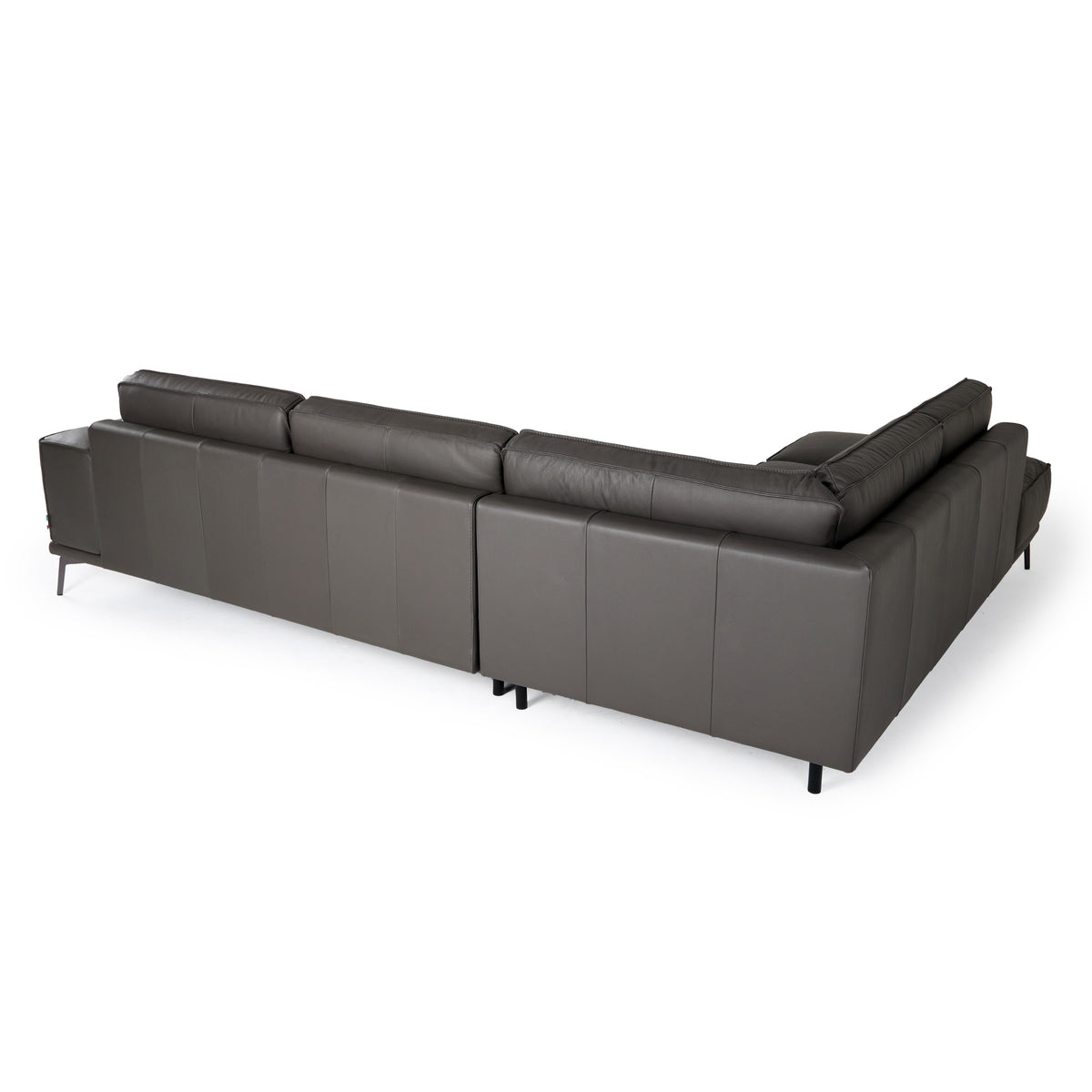 Soho - Italian Left Facing Grey Nirvana Fume Leather Sectional Sofa by VIG Furniture - View 4