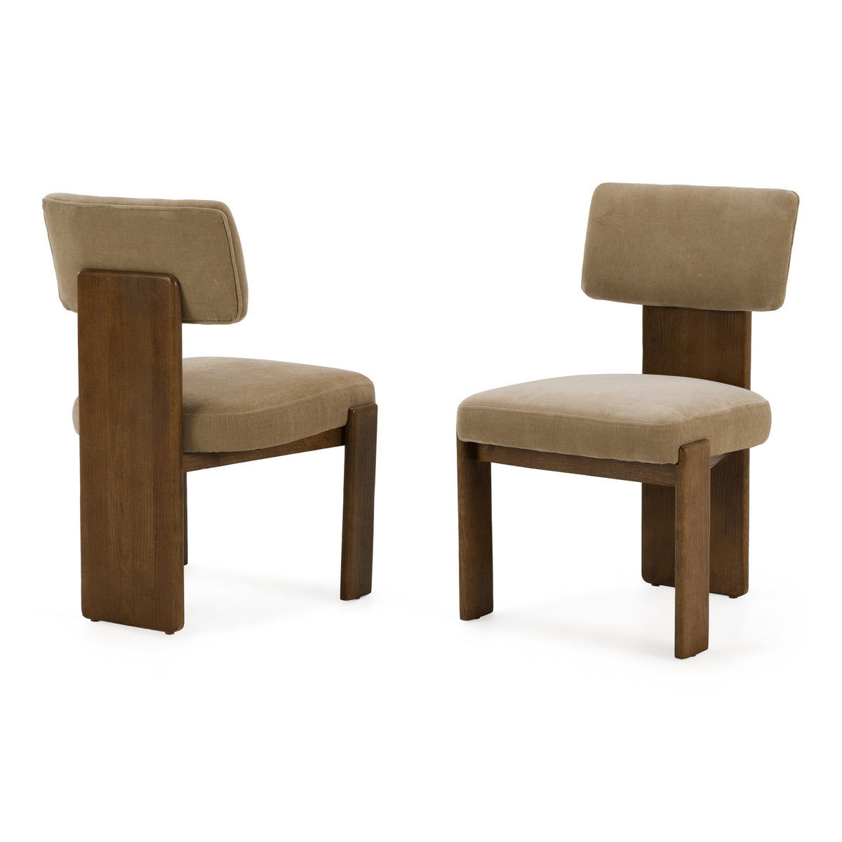 Solis - Modern Tan Fabric + Walnut Dining Chair (Set of 2) by VIG Furniture - View 4