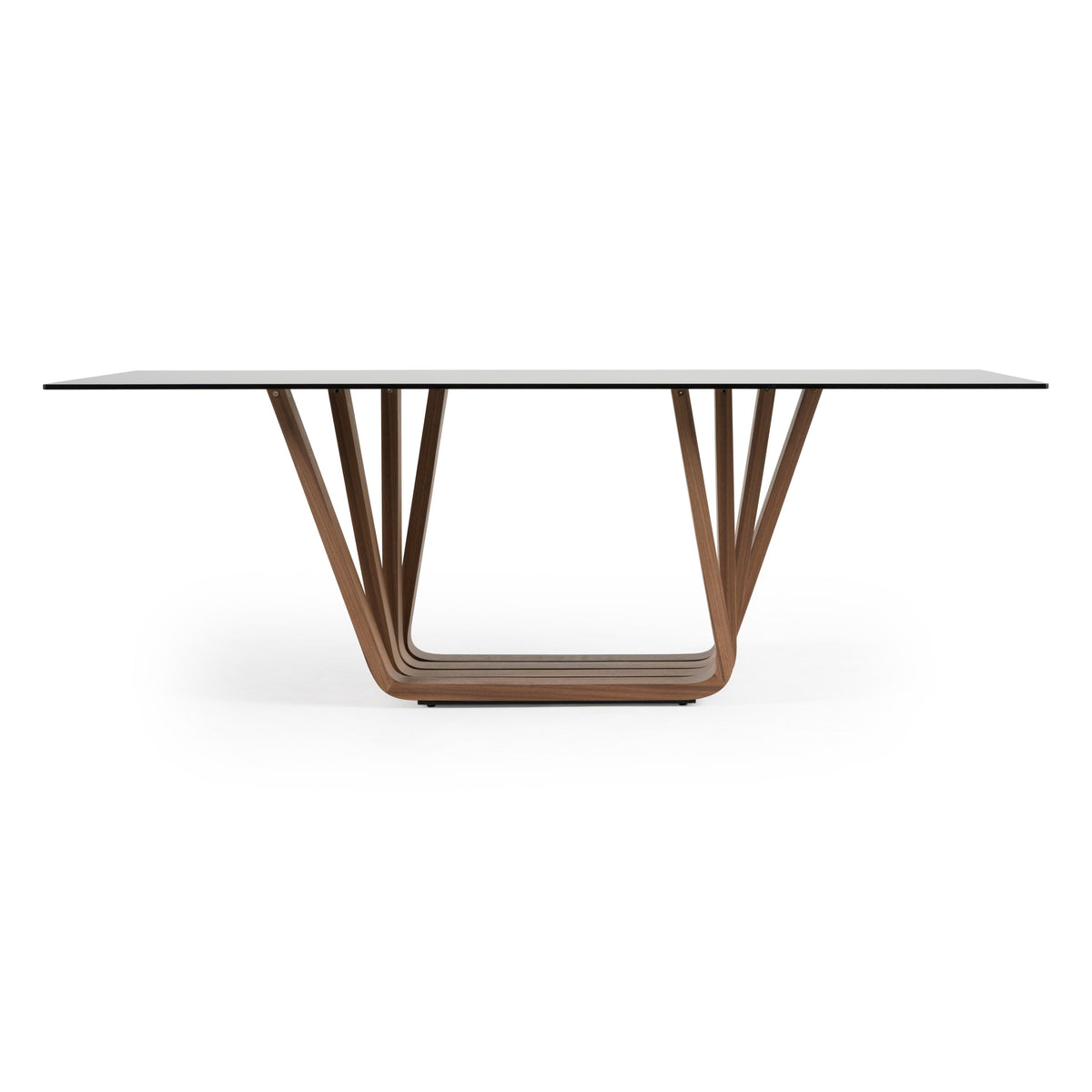 Solvang - Contemporary - Grey Glass + Walnut Rectangular Dining Table by VIG Furniture - View 1