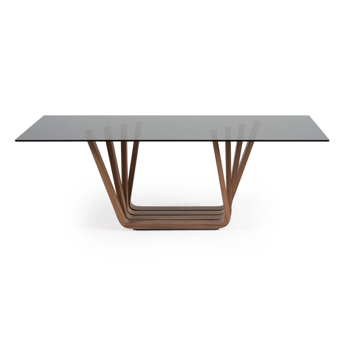 Solvang - Contemporary - Grey Glass + Walnut Rectangular Dining Table by VIG Furniture - View 3