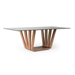 Solvang - Contemporary - Grey Glass + Walnut Rectangular Dining Table by VIG Furniture - View 4