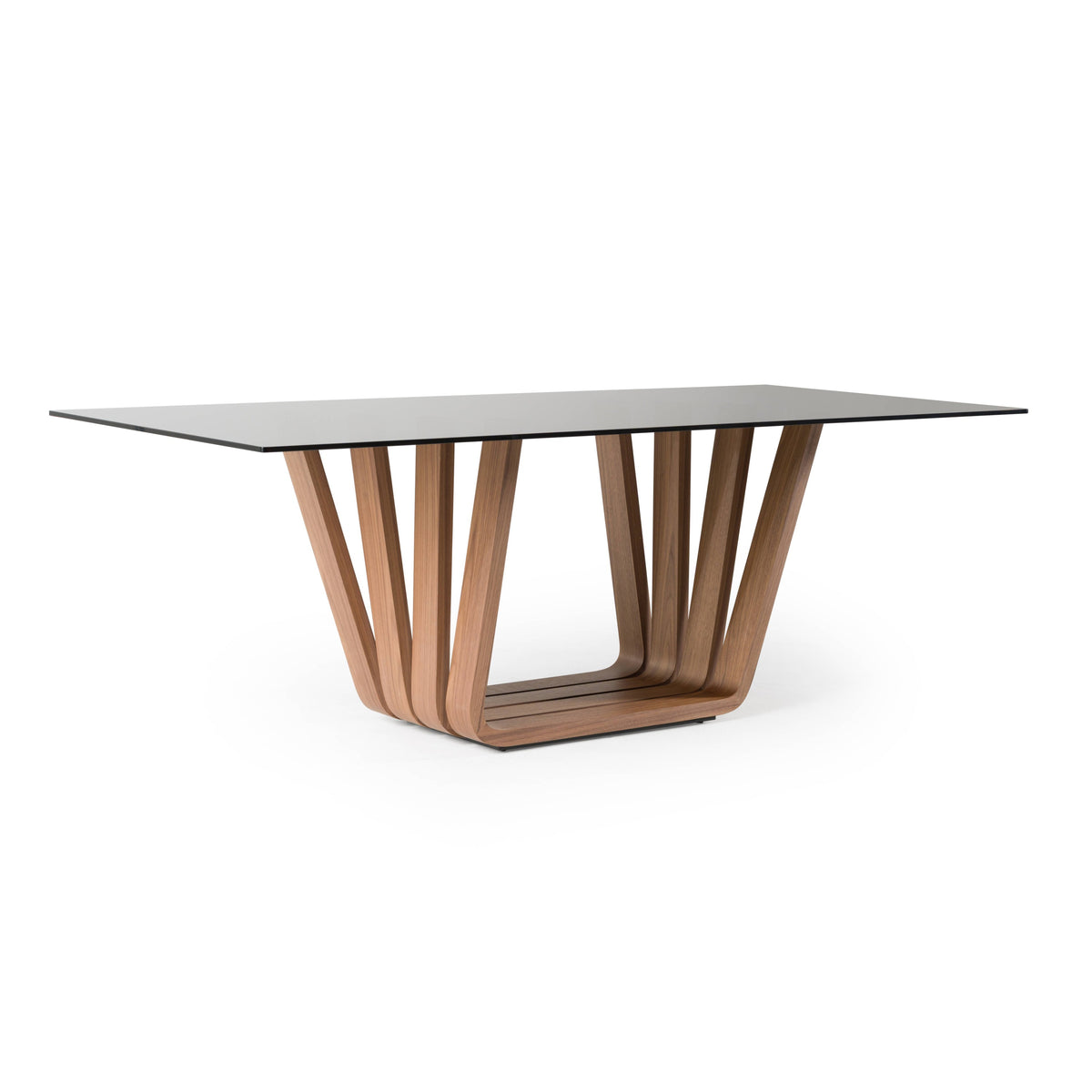 Solvang - Contemporary - Grey Glass + Walnut Rectangular Dining Table by VIG Furniture - View 4