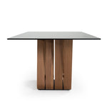 Solvang - Contemporary - Grey Glass + Walnut Rectangular Dining Table by VIG Furniture - View 5