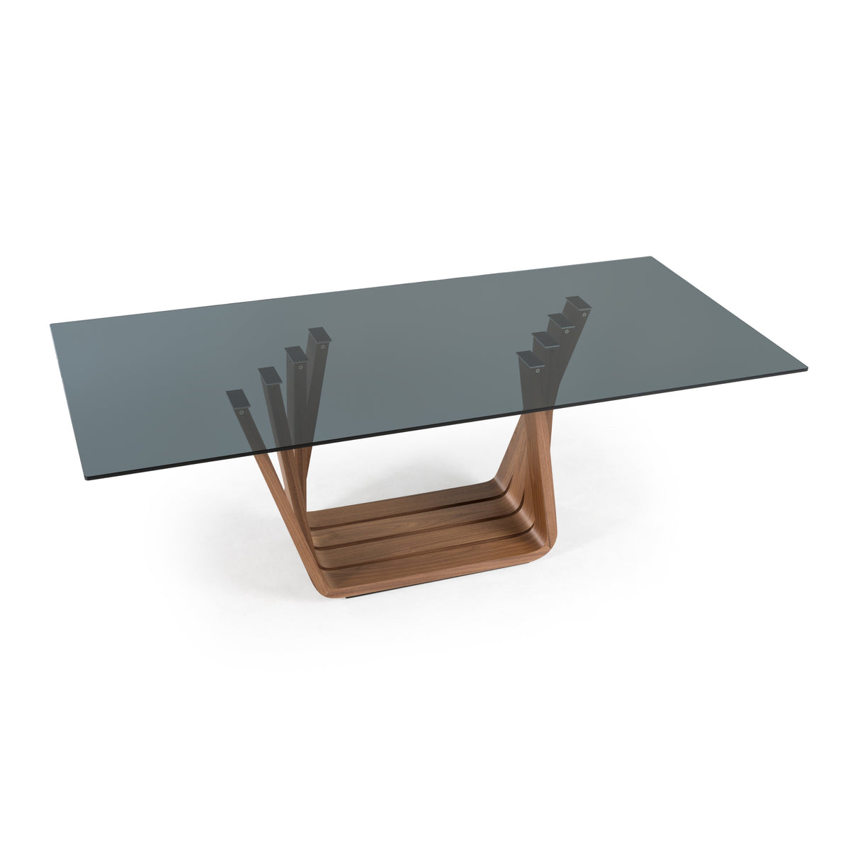 Solvang - Contemporary - Grey Glass + Walnut Rectangular Dining Table by VIG Furniture - View 6