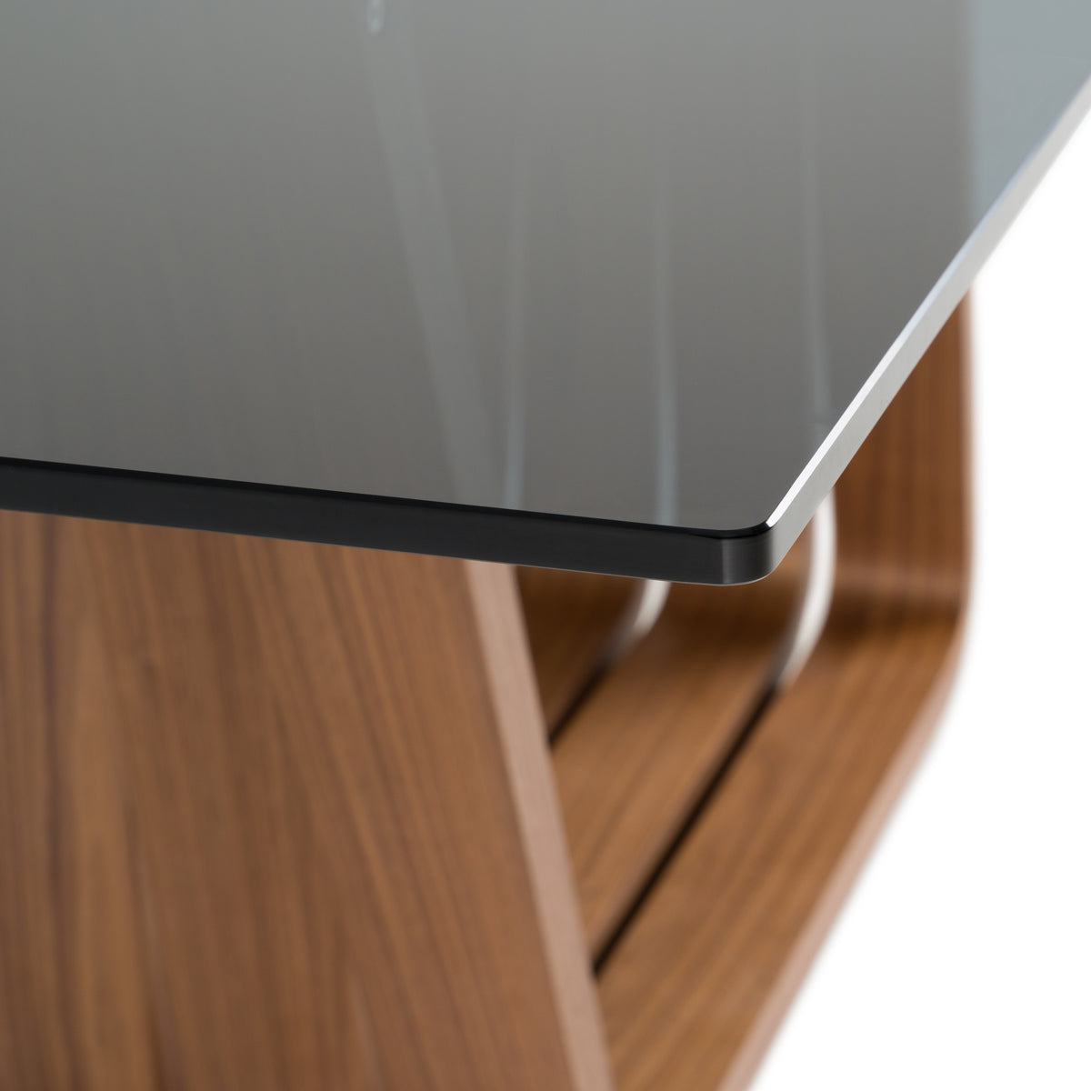 Solvang - Contemporary - Grey Glass + Walnut Rectangular Dining Table by VIG Furniture - View 7
