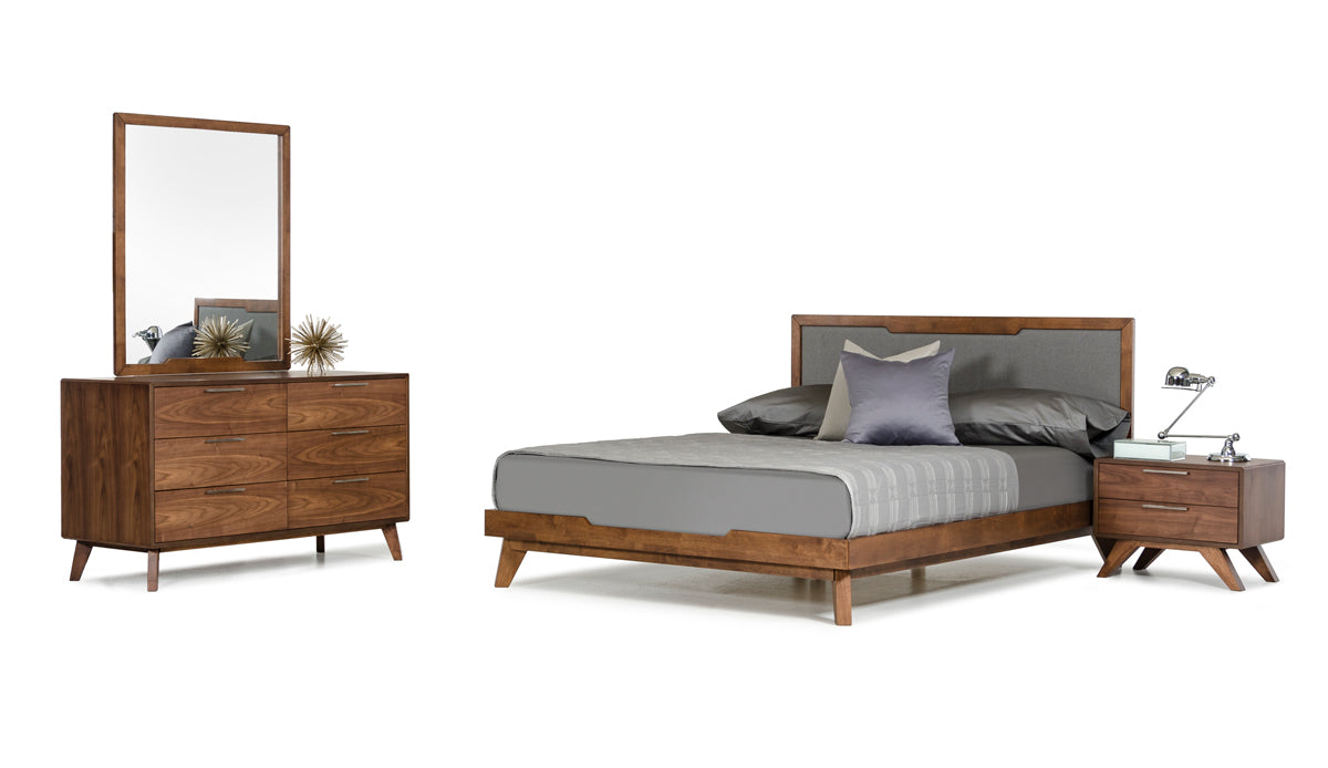 Soria Mid-Century Grey & Walnut Bedroom Set by VIG Furniture - View 7