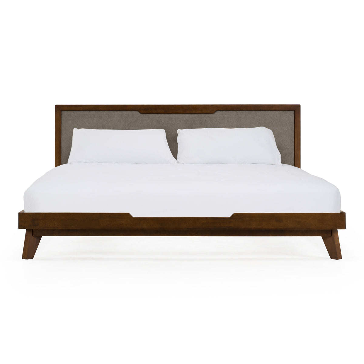 Soria Mid-Century Grey & Walnut Bed by VIG Furniture - View 1