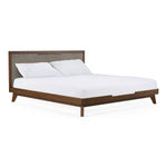 Eastern King Soria Modern Grey & Walnut Bedroom Set