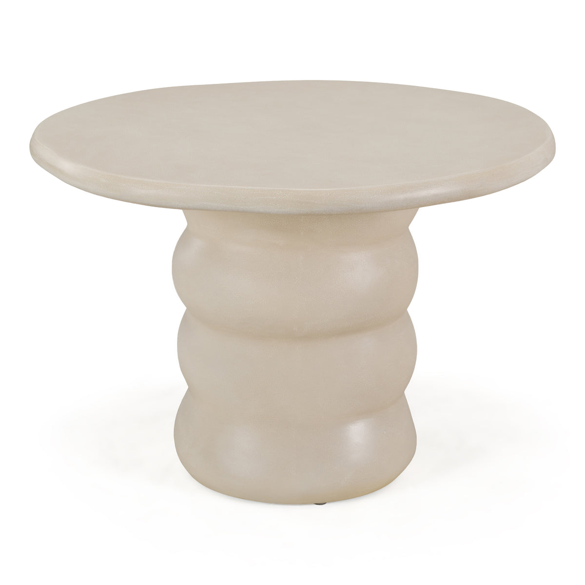Sosso - Modern Beige Round Fiberform Dining Table by VIG Furniture - View 2