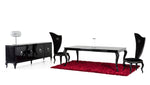 Sovereign Transitional Black Crocodile Dining Table w/ Black Gloss Legs by VIG Furniture - View 4