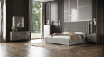 Splendor - Silver + Grey Velvet Upholstered King Platform Bed by VIG Furniture - View 4