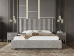 Splendor - Silver + Grey Velvet Upholstered King Platform Bed by VIG Furniture - View 3