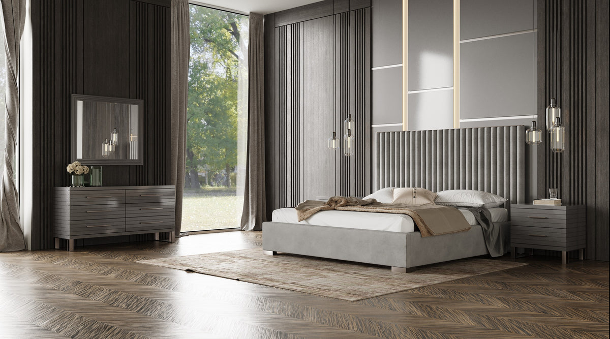 Splendor - Grey High Gloss Slatted Dresser by VIG Furniture - View 2