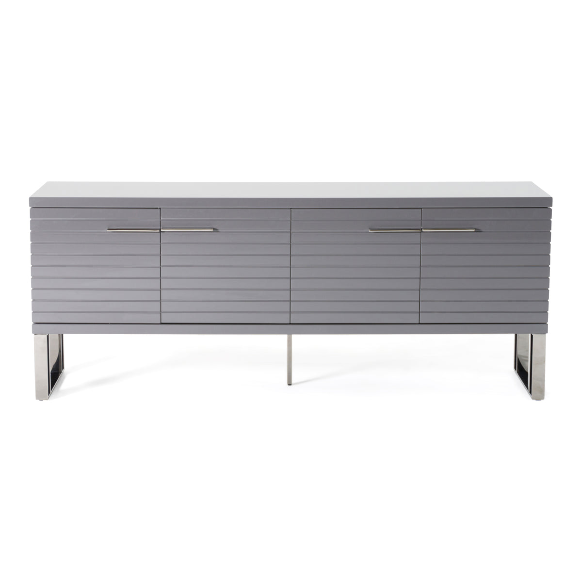 Splendor - Grey High Gloss Slatted Buffet by VIG Furniture - View 2