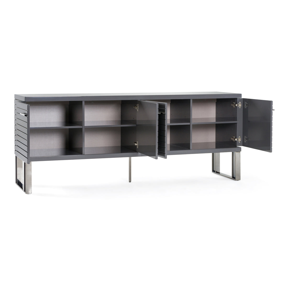 Splendor - Grey High Gloss Slatted Buffet by VIG Furniture - View 4
