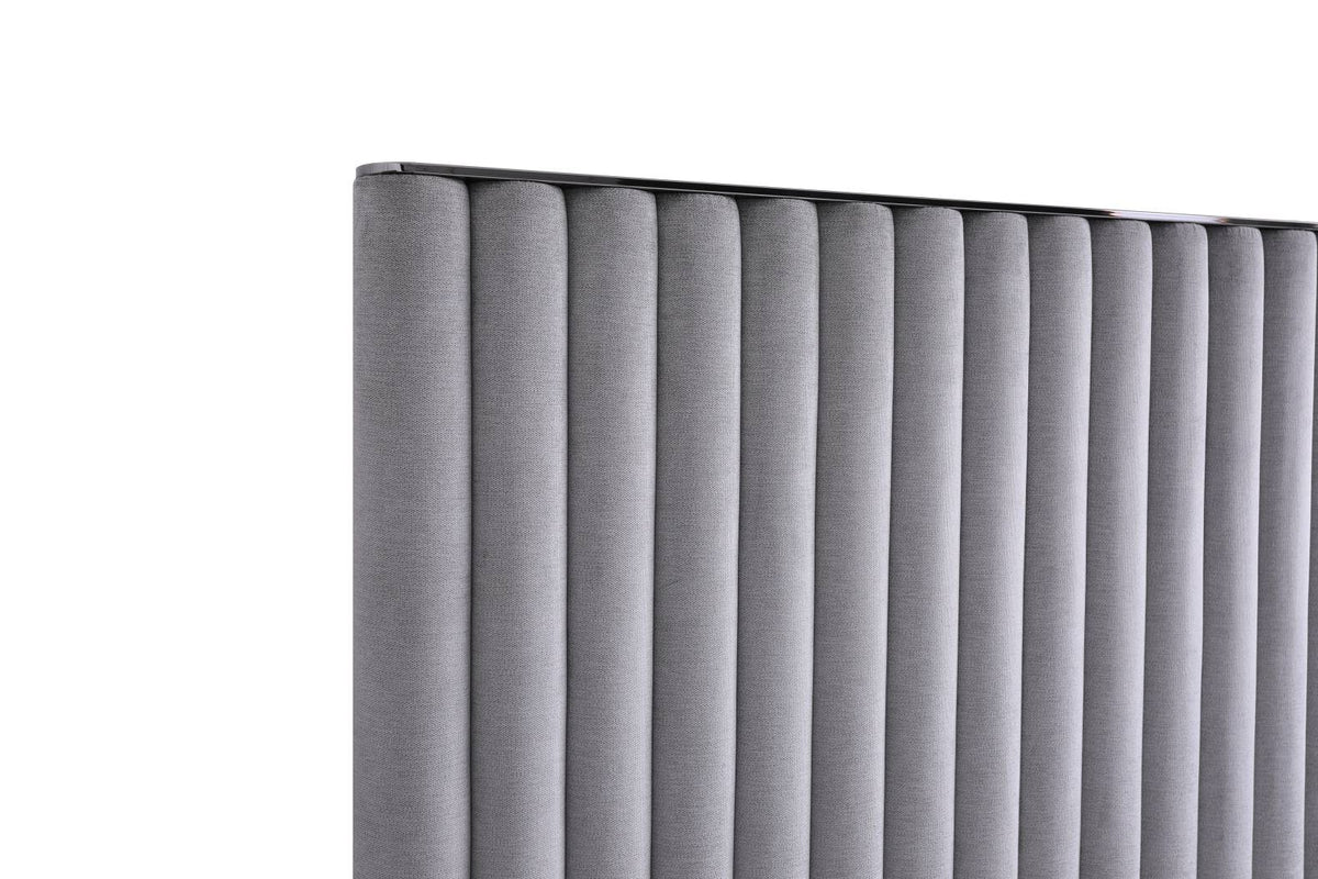 Splendor - Silver + Grey Velvet Upholstered King Platform Bed by VIG Furniture - View 2