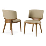 Stanley - Contemporary Beige Leatherette and Walnut Dining Chair (Set of 2) by VIG Furniture - View 6