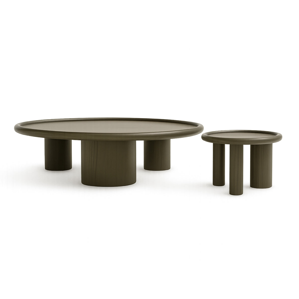 Strauss - Contemporary Brown Ash Round Nesting Table Set by VIG Furniture - View 1