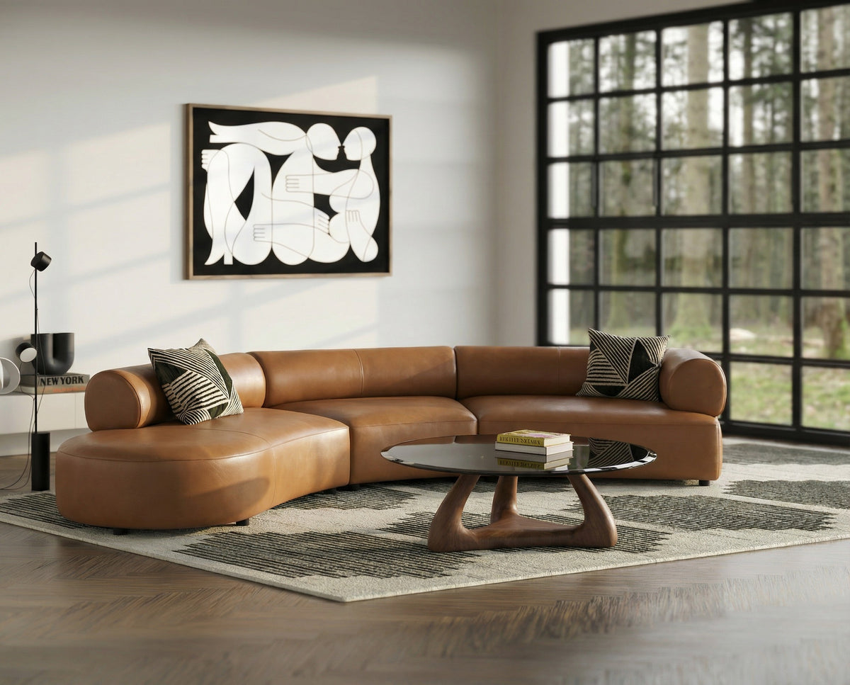 Stuart - Contemporary Brown Leather Left Facing Chaise Sectional Sofa by VIG Furniture - View 12
