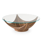 Sunrise - Contemporary Glass + Walnut Round Coffee Table by VIG Furniture - View 2