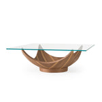 Sunrise - Contemporary Glass + Walnut Square Coffee Table by VIG Furniture - View 1