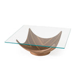 Sunrise - Contemporary Glass + Walnut Square Coffee Table by VIG Furniture - View 3