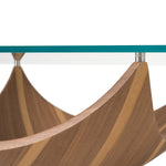 Sunrise - Contemporary Glass + Walnut Square Coffee Table by VIG Furniture - View 4