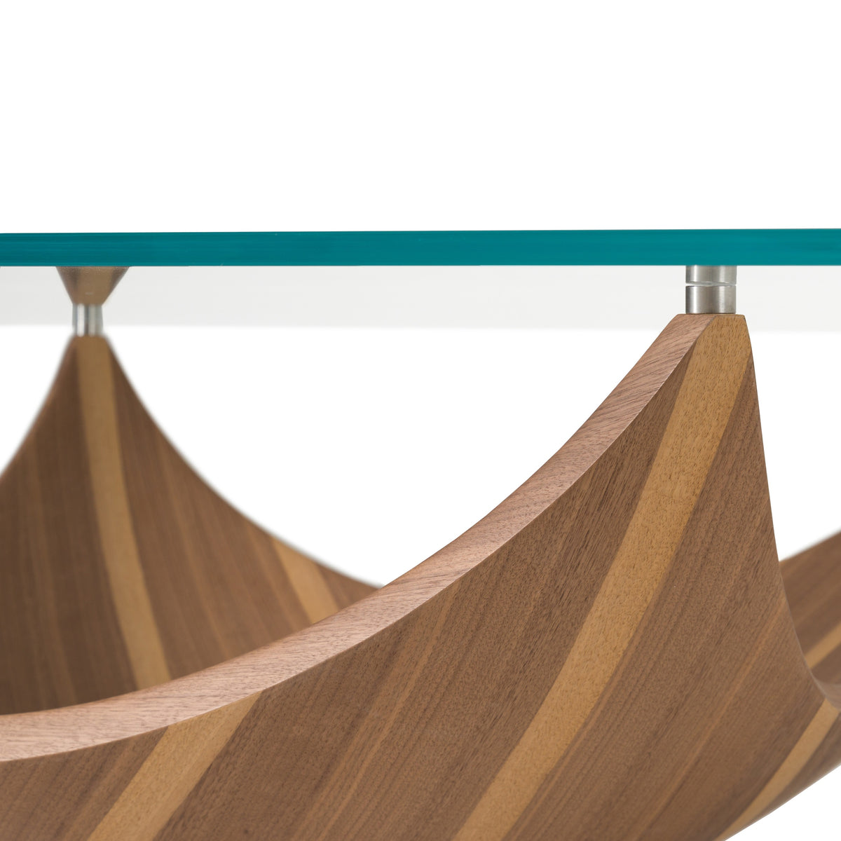 Sunrise - Contemporary Glass + Walnut Square Coffee Table by VIG Furniture - View 4