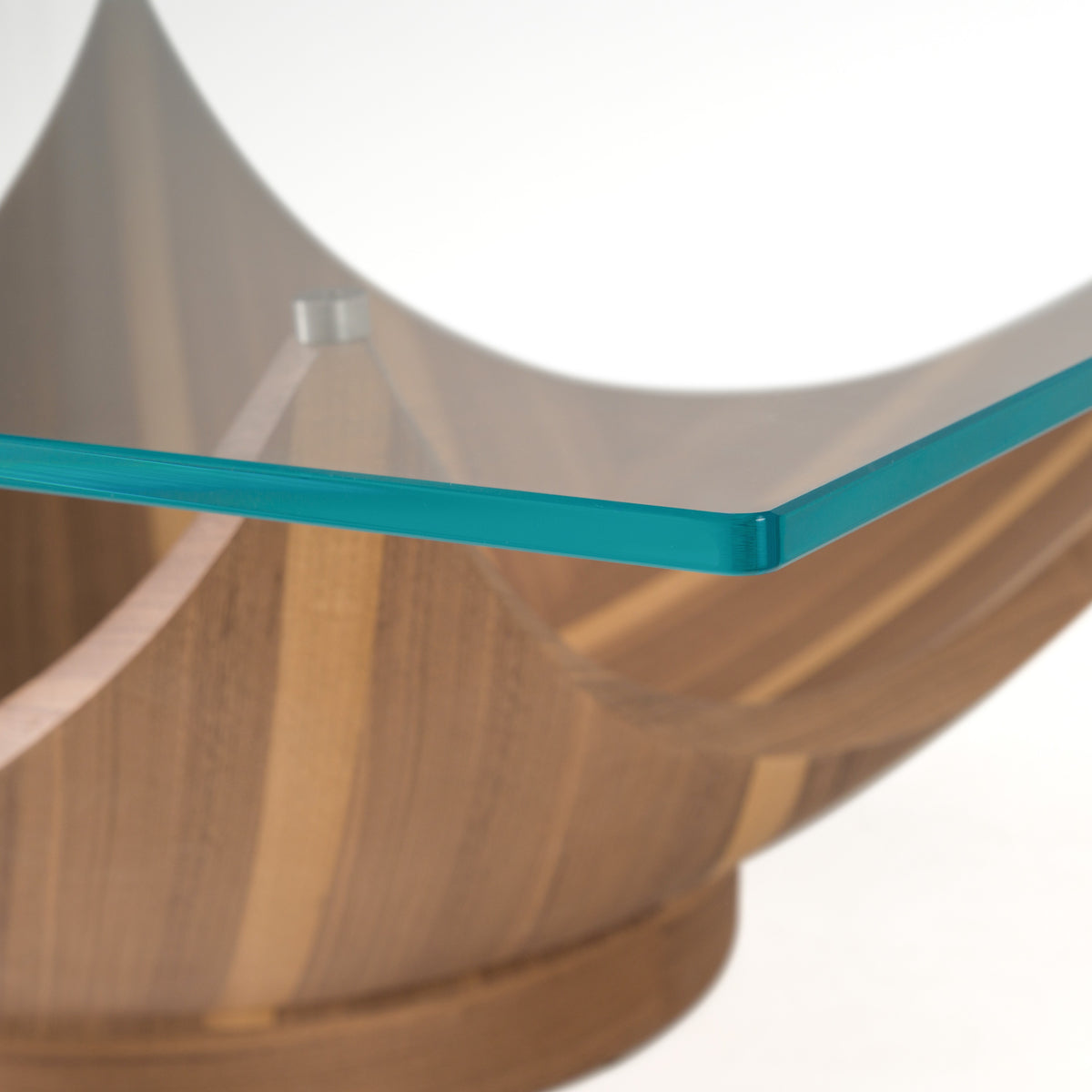 Sunrise - Contemporary Glass + Walnut Square Coffee Table by VIG Furniture - View 5