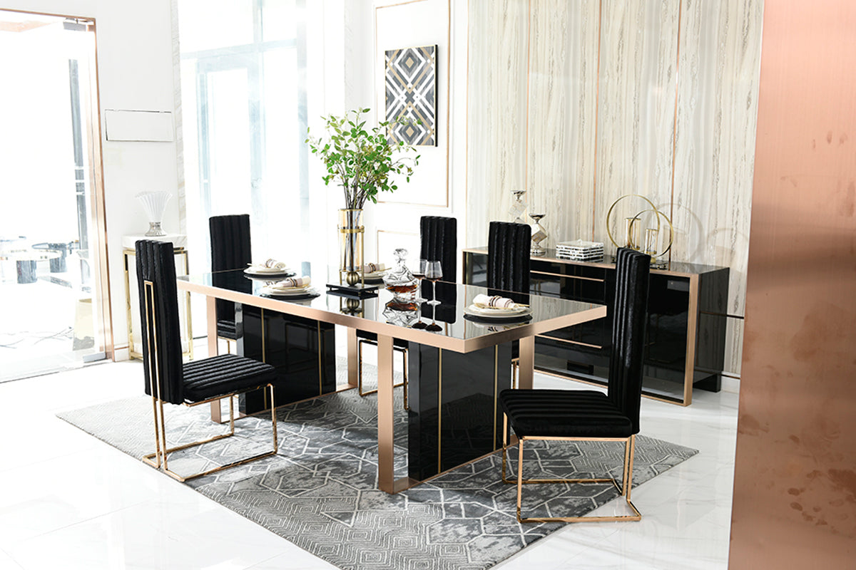 Cartier Modern Black & Rosegold Dining Table by VIG Furniture - View 3