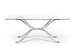Adderley Modern Stainless Steel w/ Glass Top Dining Table by VIG Furniture - View 2