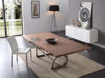 Addy Modern Walnut & Stainless Steel Dining Table by VIG Furniture - View 3