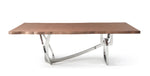 Addy Modern Walnut & Stainless Steel Dining Table by VIG Furniture - View 2