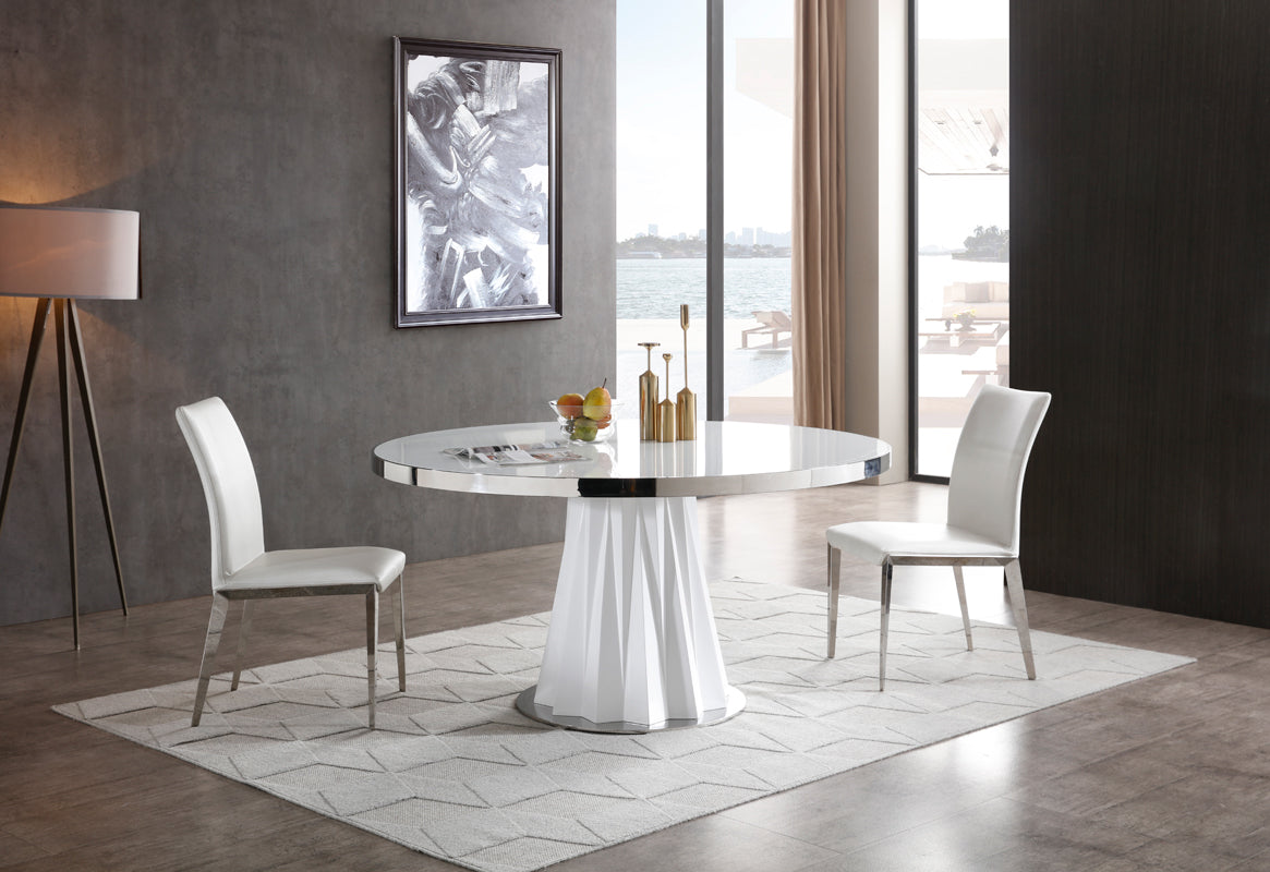 Cabaret Modern White Round Dining Table by VIG Furniture - View 2