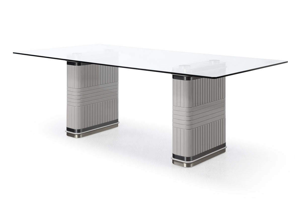 T2397 - Glass + White + Gold Dining Table by VIG Furniture - View 3
