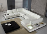T35 - Modern Black Genuine Leather Sectional Sofa with Light by VIG Furniture - View 6
