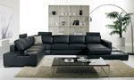 T35 - Modern Black Genuine Leather Sectional Sofa with Light by VIG Furniture - View 1