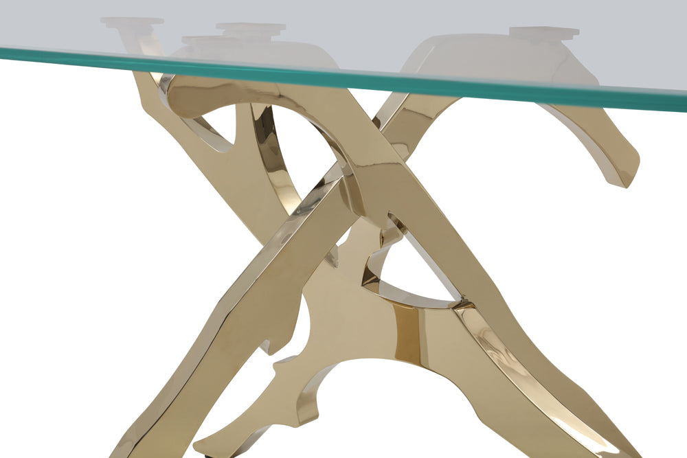 Legend Modern Glass & Gold Dining Table by VIG Furniture - View 2
