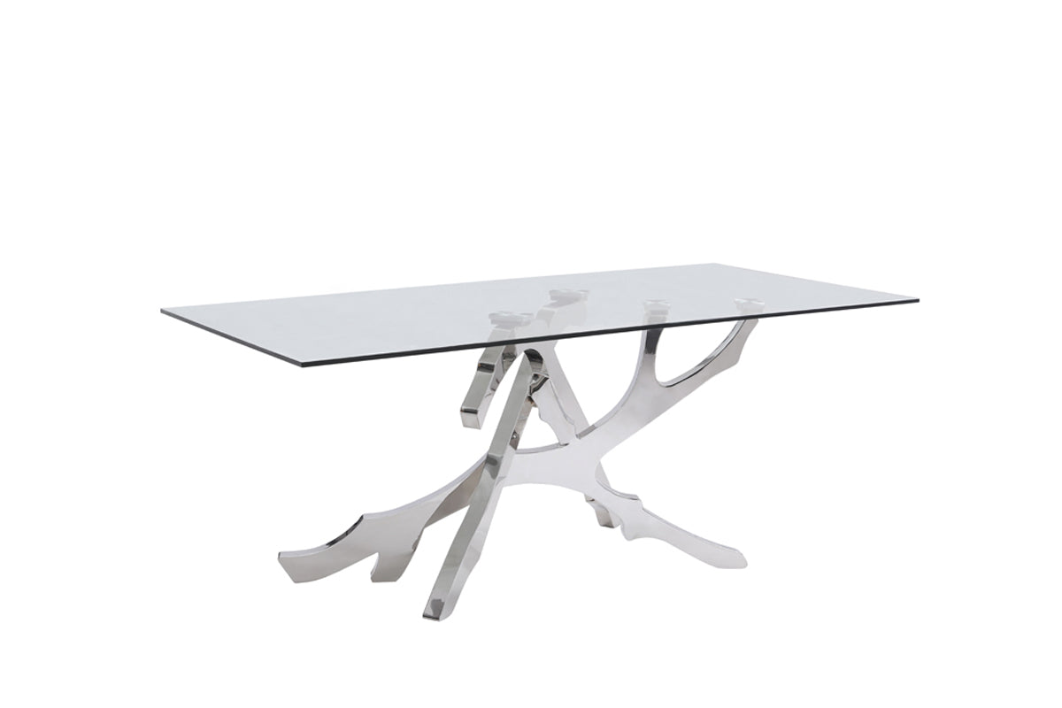 Legend Modern Glass & Stainless Steel Dining Table by VIG Furniture - View 2