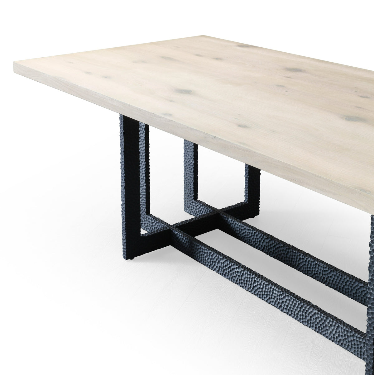 T8963 - Natural Oak + Black Metal Dining Table by VIG Furniture - View 5
