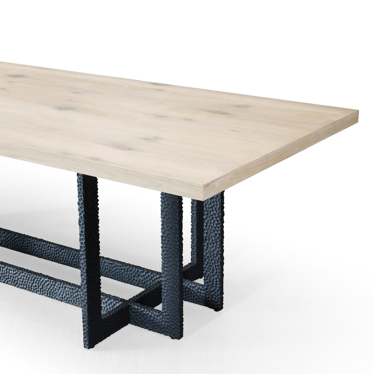 T8963 - Natural Oak + Black Metal Dining Table by VIG Furniture - View 6