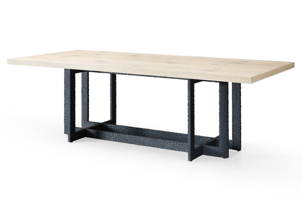 T8963 - Natural Oak + Black Metal Dining Table by VIG Furniture - View 3