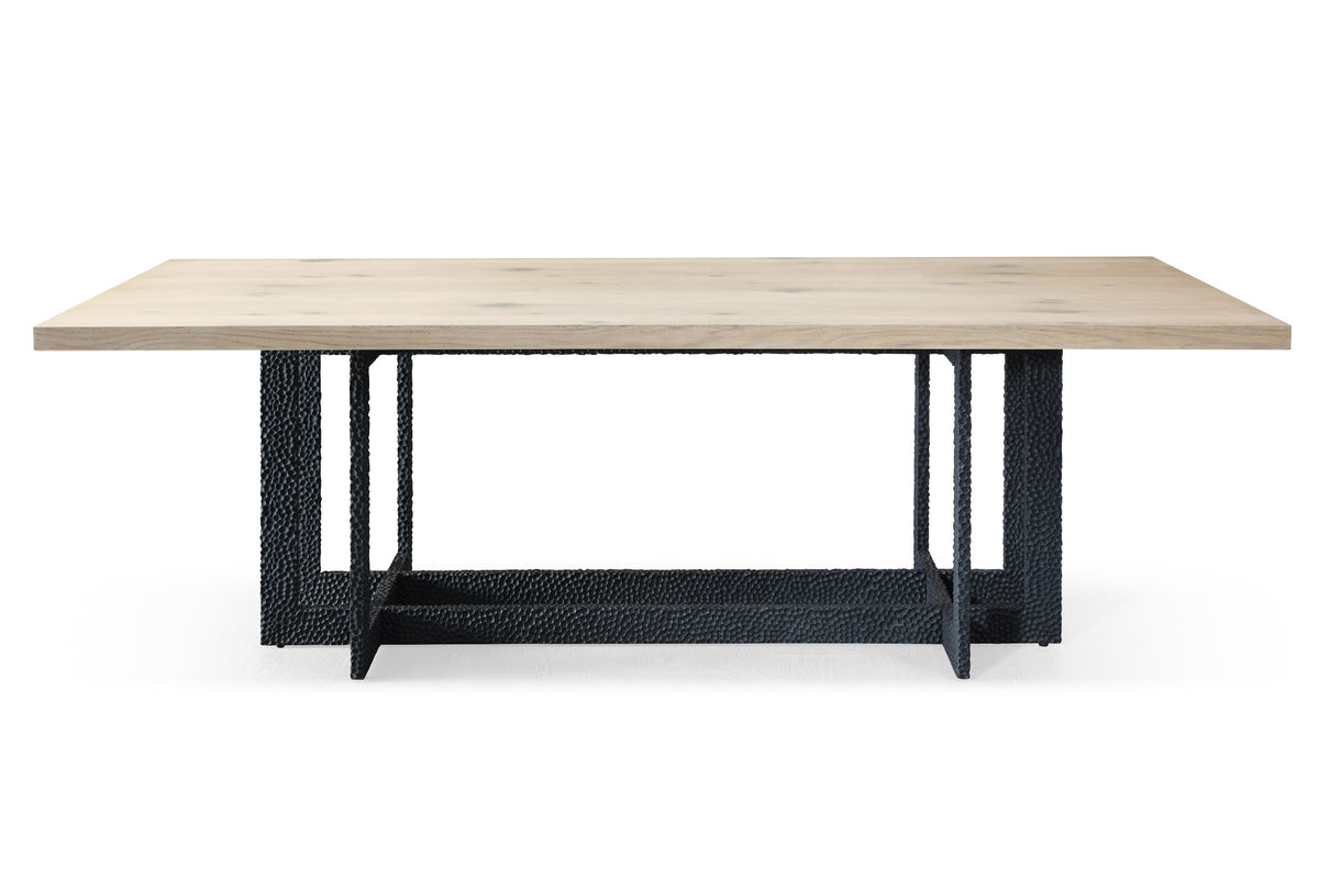 T8963 - Natural Oak + Black Metal Dining Table by VIG Furniture - View 2