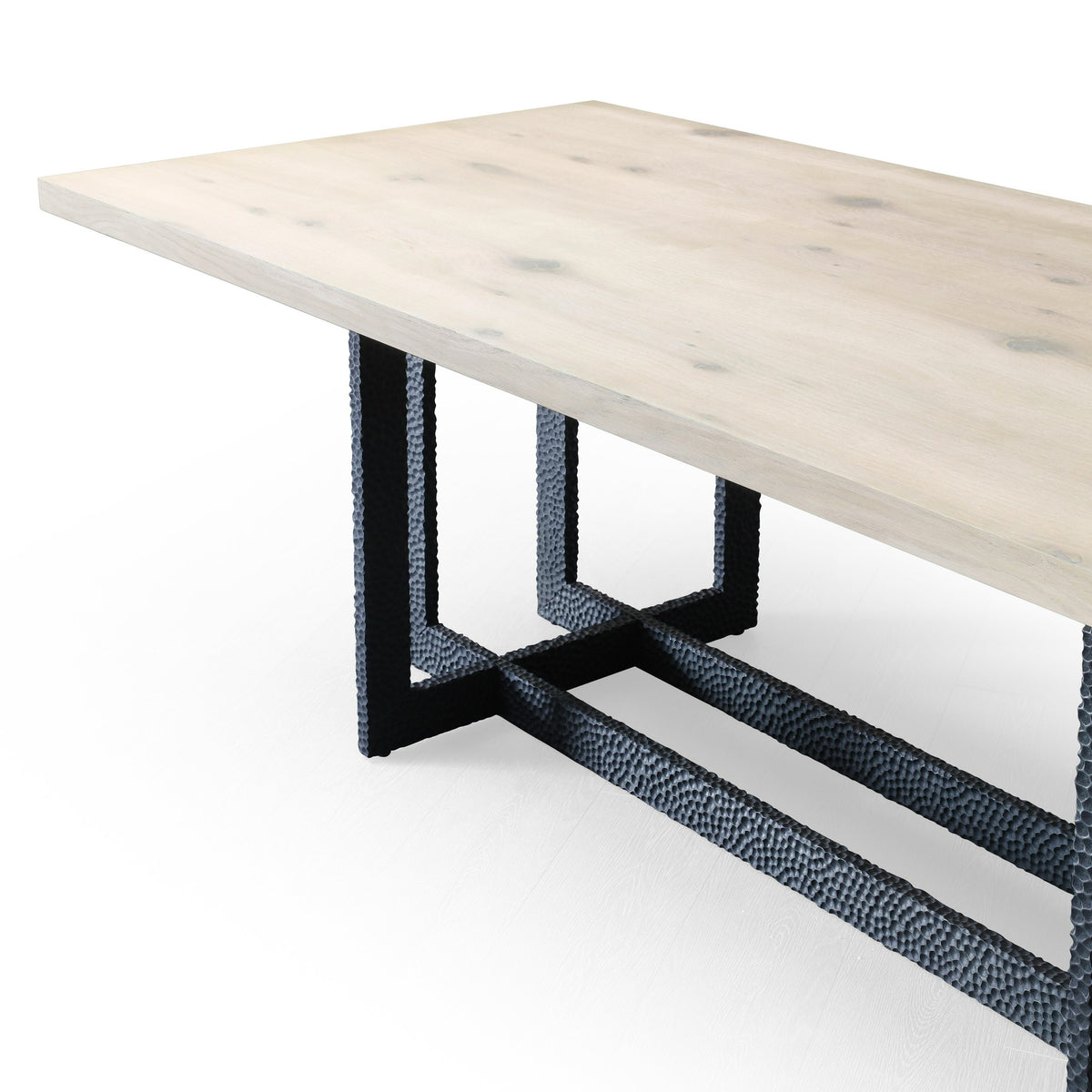 T8963 - Natural Oak + Black Metal Dining Table by VIG Furniture - View 10