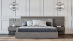 Queen Nova Enzo Italian Modern Grey Oak & Fabric Bedroom Set