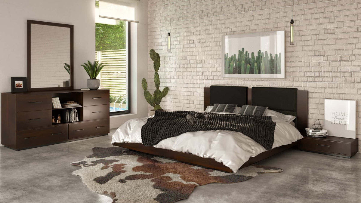 Fantasia - Dark Walnut/Dark Grey Bed and Two Nightstands by VIG Furniture - View 3