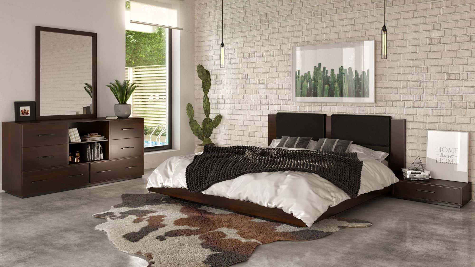 Eastern King Fantasia - Dark Walnut Dark Grey 4-Piece Bedroom Set by VIG Furniture - View 1